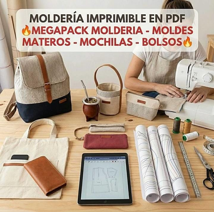 MEGAPACK Moldería - Moldes Materos, Mochilas y Bolsos Completo
