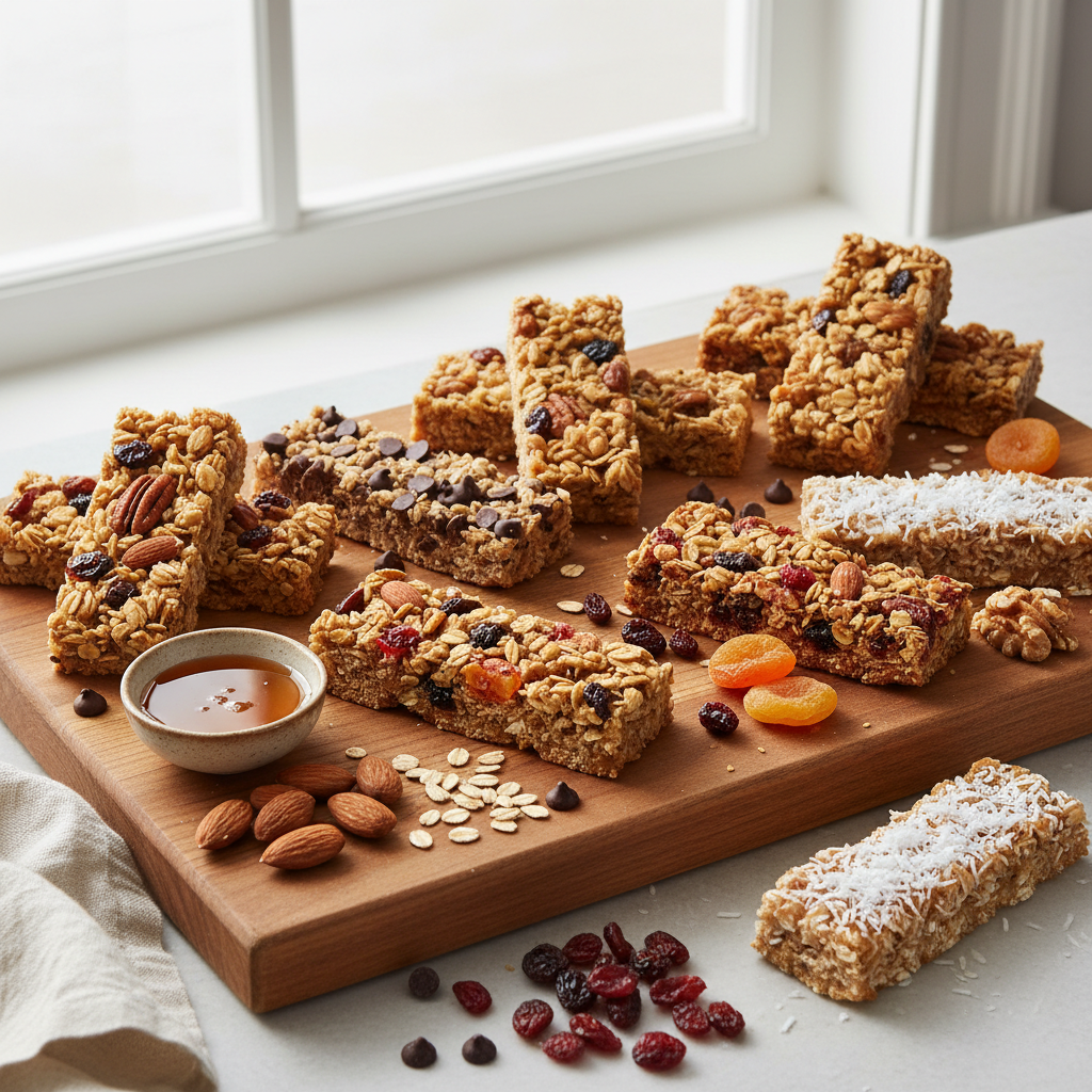 Barritas de cereales caseras variadas