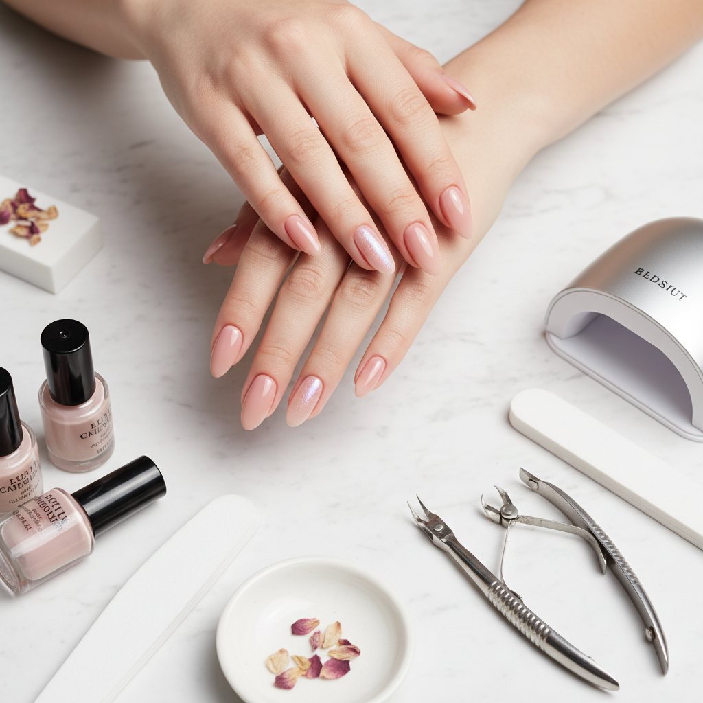 Manicura profesional con uñas semipermanentes